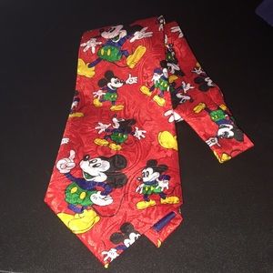 Mikey Mouse Man Road hand made silk  tie. (AC)
